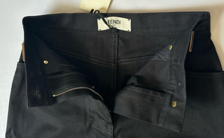 Fendi Woven Denim Black Skirt 2 US (38 Euro) Italy FLQ548 NWT $790