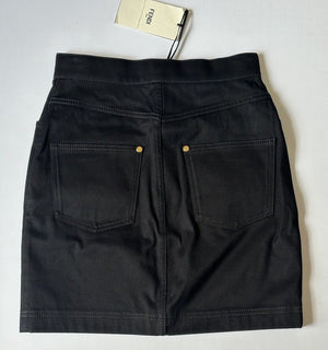 Fendi Woven Denim Black Skirt 2 US (38 Euro) Italy FLQ548 NWT $790
