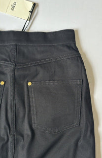 Fendi Woven Denim Black Skirt 2 US (38 Euro) Italy FLQ548 NWT $790