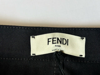 Fendi Woven Denim Black Skirt 2 US (38 Euro) Italy FLQ548 NWT $790