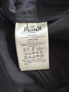 Fendi Woven Denim Black Skirt 2 US (38 Euro) Italy FLQ548 NWT $790