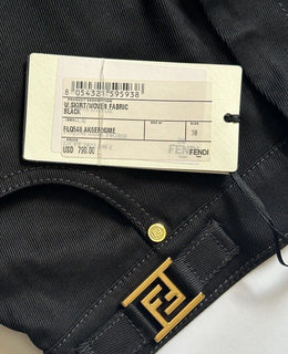 Fendi Woven Denim Black Skirt 2 US (38 Euro) Italy FLQ548 NWT $790