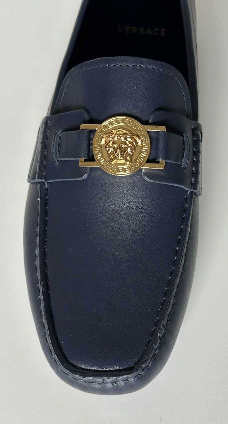 VERSACE Medusa Men's Blue Leather Driver Shoes 10 US (43 Euro) DSU6014S NIB $850