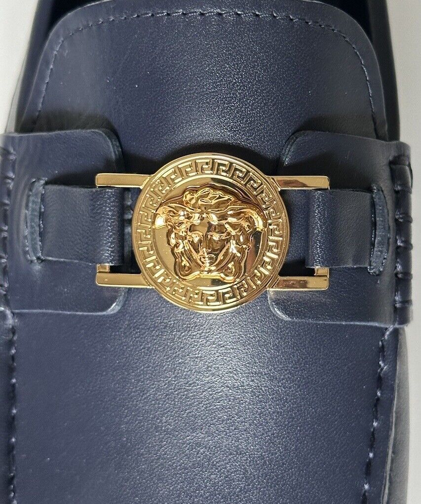 VERSACE Medusa Men's Blue Leather Driver Shoes 10 US (43 Euro) DSU6014S NIB $850