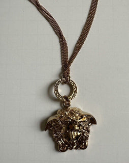 Versace Medusa Head Gold Metal Neckless Adjustable Jewelry 1008765 NWT $625