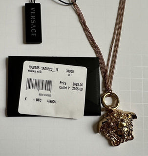 Versace Medusa Head Gold Metal Neckless Adjustable Jewelry 1008765 NWT $625
