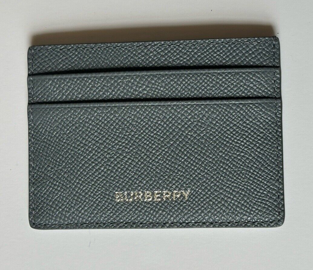Burberry Sandon Grained Leather Storm Gray Card Case 80742761 England NWT $230