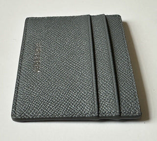 Burberry Sandon Grained Leather Storm Gray Card Case 80742761 England NWT $230