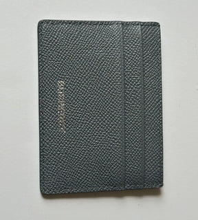 Burberry Sandon Grained Leather Storm Gray Card Case 80742761 England NWT $230