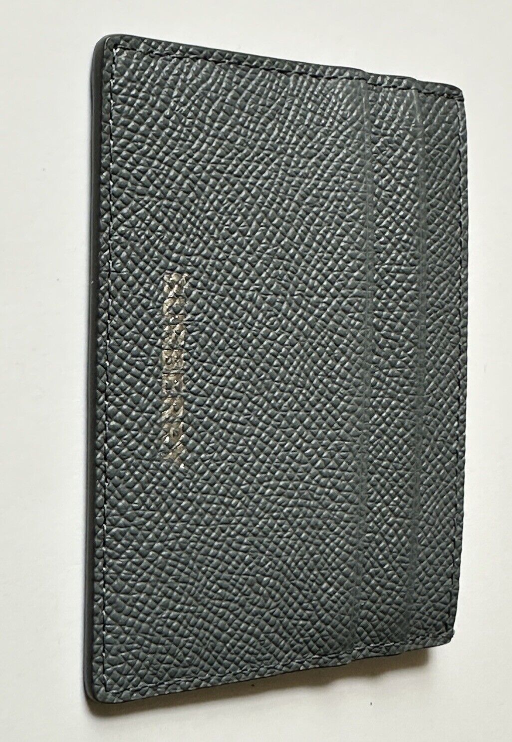 Burberry Sandon Grained Leather Storm Gray Card Case 80742761 England NWT $230