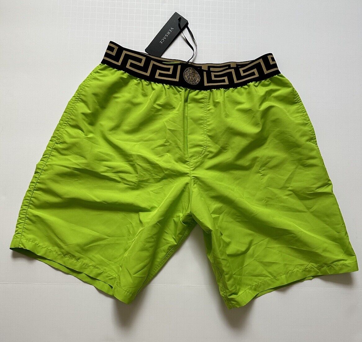 Versace Men's Green Swim Shorts  Size 3 US - 48 Eu (28”)  Italy 1008968 NWT $425