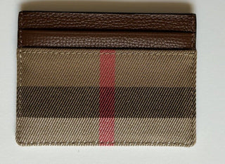 Burberry Vintage Check Archive Beige/Brown Leather Card Case 80731421 NWT $260