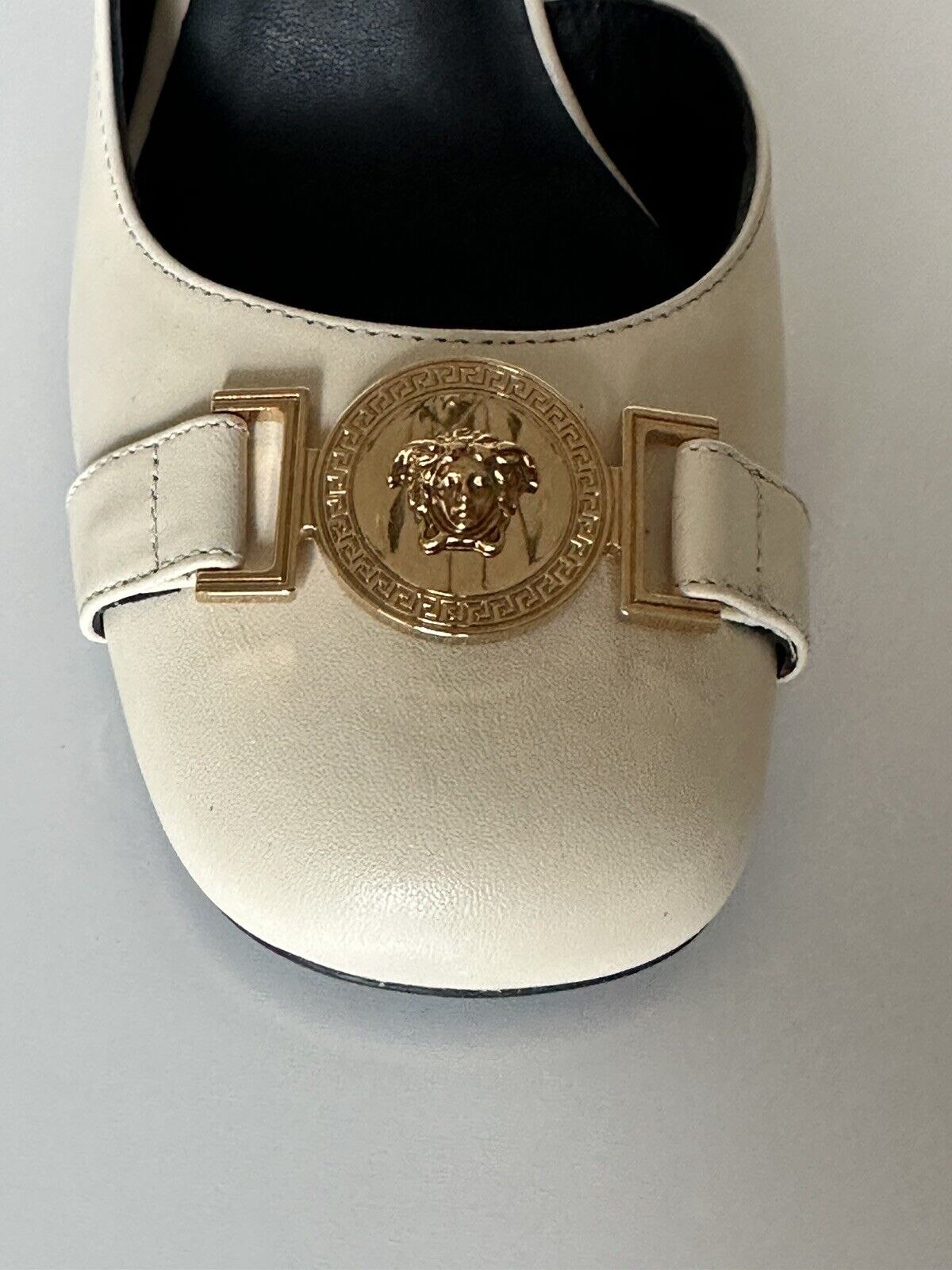 Versace Medusa Head Sling Back Calf Leather Shoes 9 US (39) 1014618 IT NIB $900