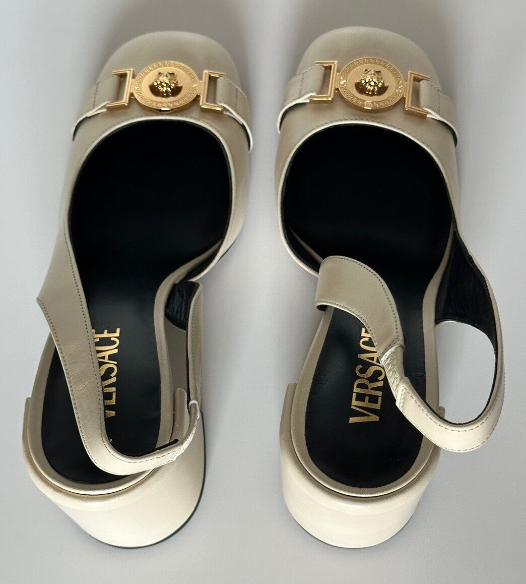 Versace Medusa Head Sling Back Calf Leather Shoes 9 US (39) 1014618 IT NIB $900