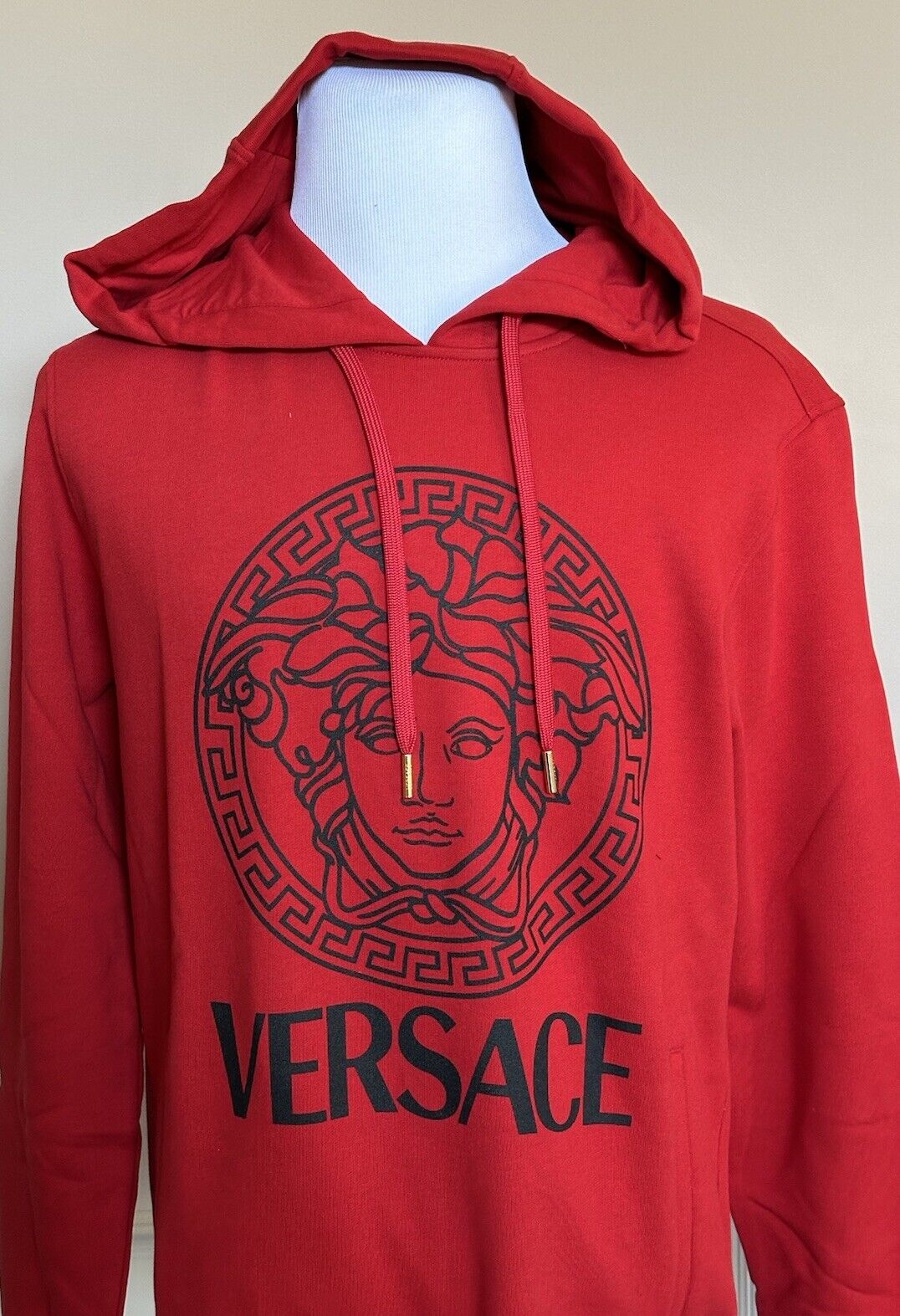 Versace Medusa Print Red Cotton Sweatshirt with Hoodie XL 1011853 NWT $900