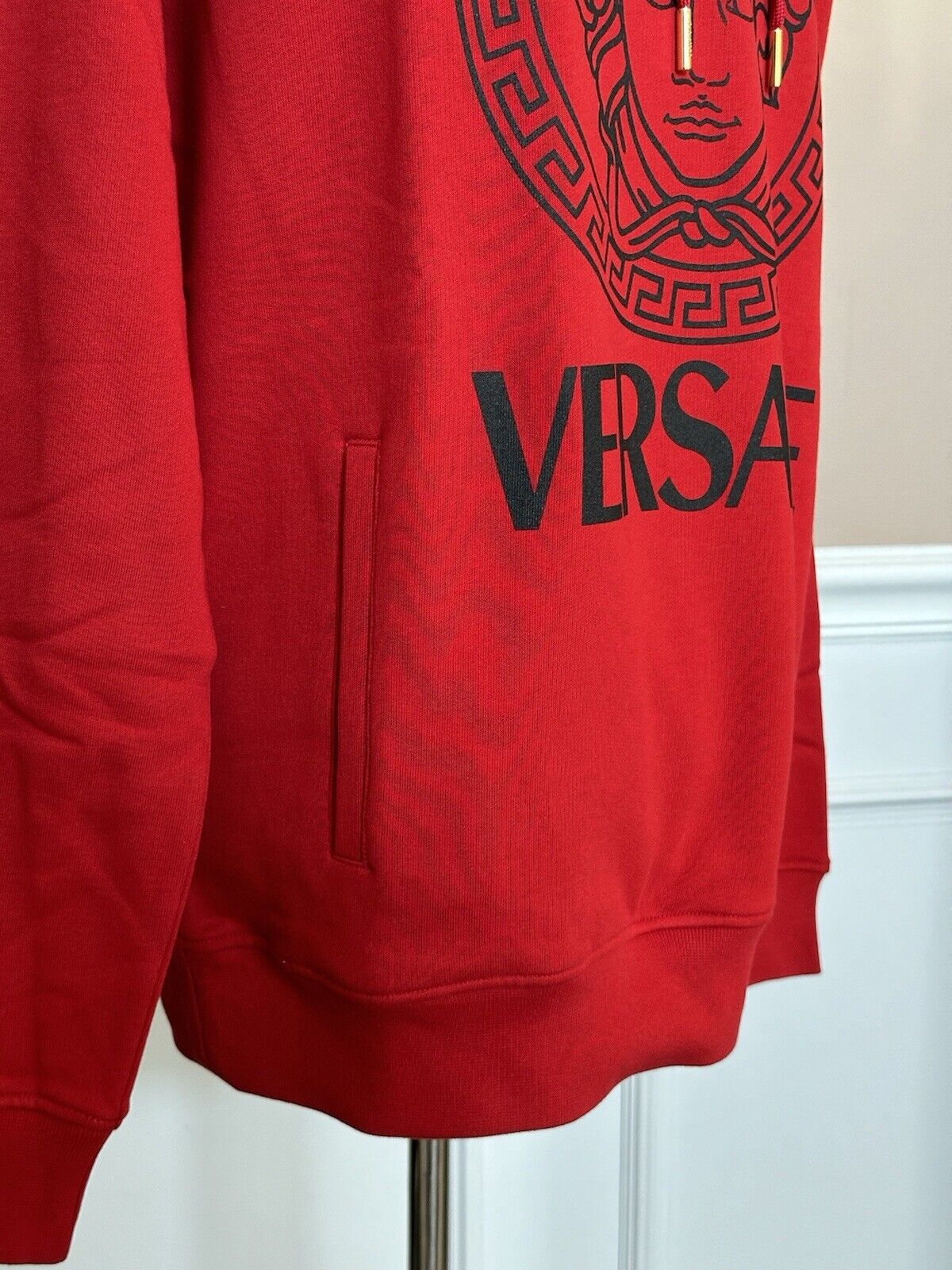 Versace Medusa Print Red Cotton Sweatshirt with Hoodie XL 1011853 NWT $900