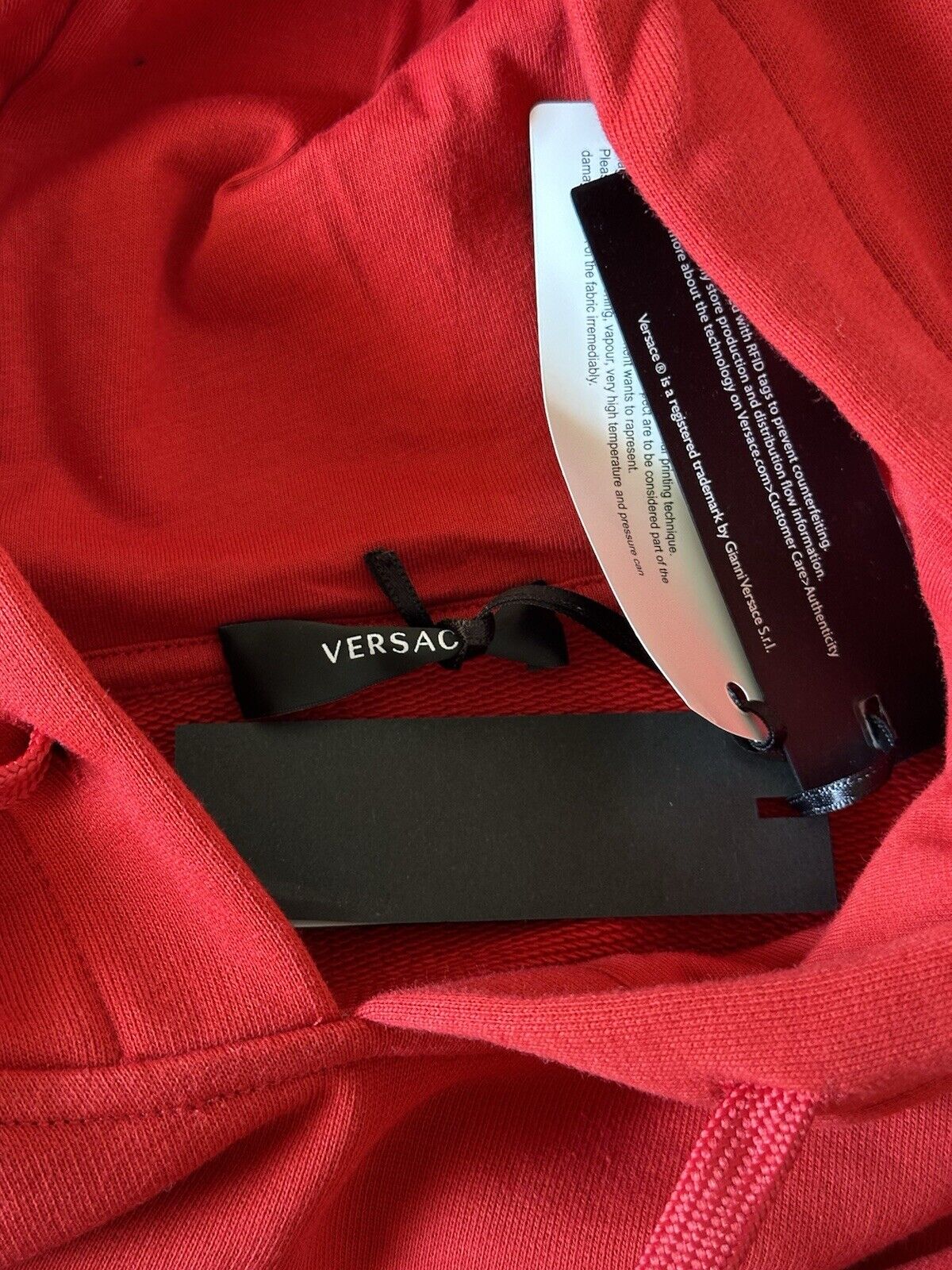 Red versace hoodie on sale