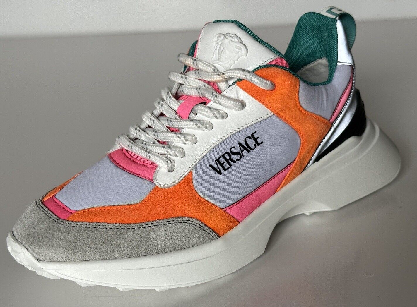 Versace Low Top Women's Leather/Fabric Multicolor Sneakers 8.5 US (38.5) 1011941