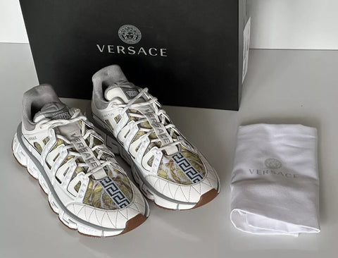 Versace Men's Trigreca Barocco Sneakers White 13 (46 Euro) IT DST539G NIB $990
