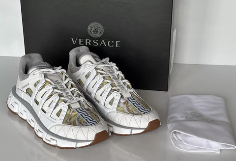 Versace Men's Trigreca Barocco Sneakers White 13 (46 Euro) IT DST539G NIB $990