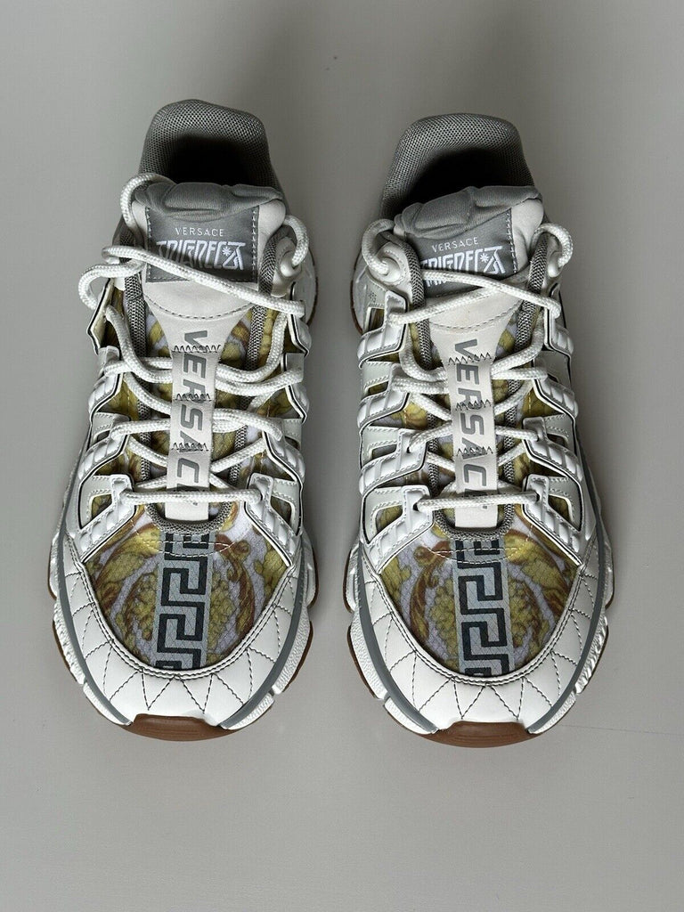 Versace Womens Trigreca Barocco Sneakers White 12 US (42 Eu) IT 1004182 NIB $990