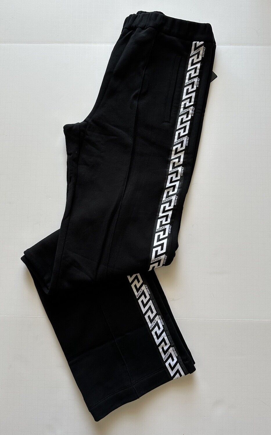 Versace Women's Black Greca Print Jogger Pants Size 6 US (40) 1008416 NWT $790