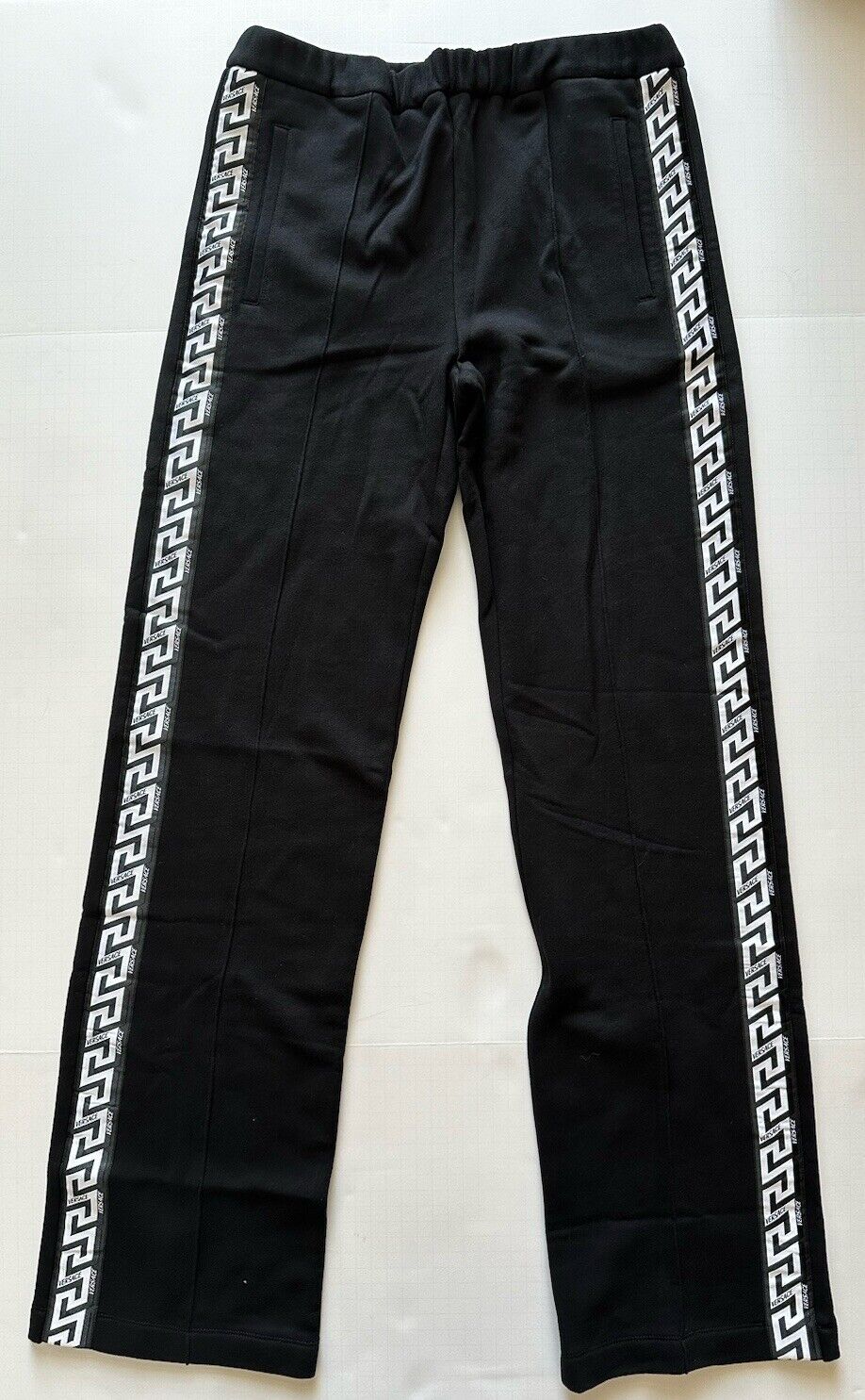 Versace Women's Black Greca Print Jogger Pants Size 6 US (40) 1008416 NWT $790