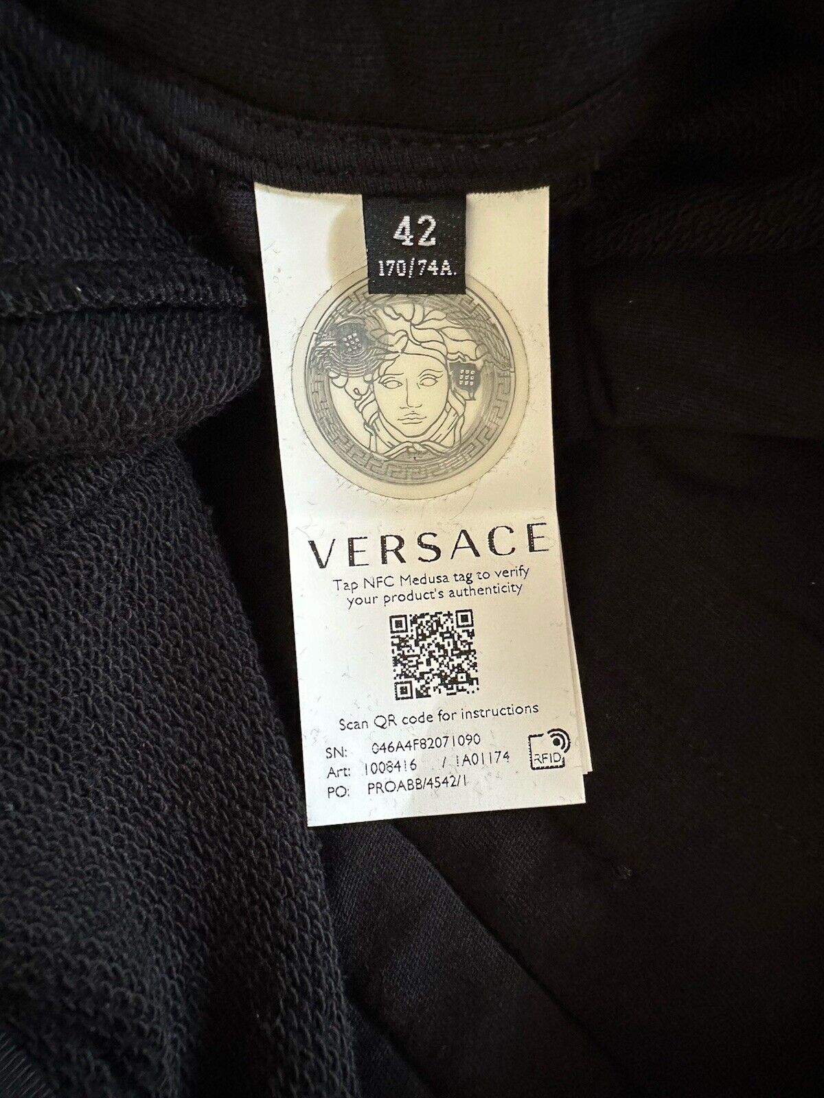 Versace Women's Black Greca Print Jogger Pants Size 8 US (42) 1008416 NWT $790