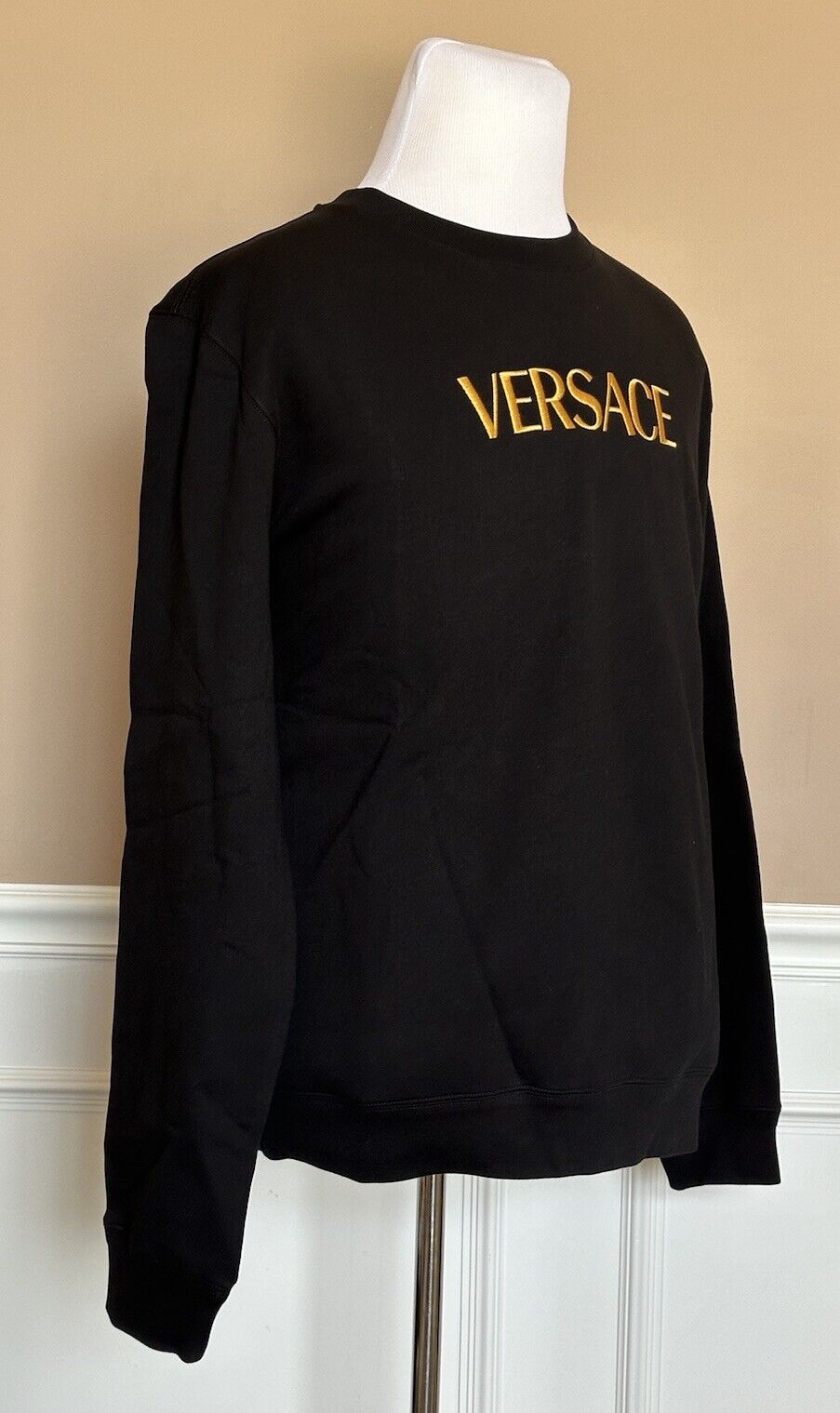 Versace Gold Versace Embroidered Men's Long Sleeve Sweatshirt Black 3XL 10011852