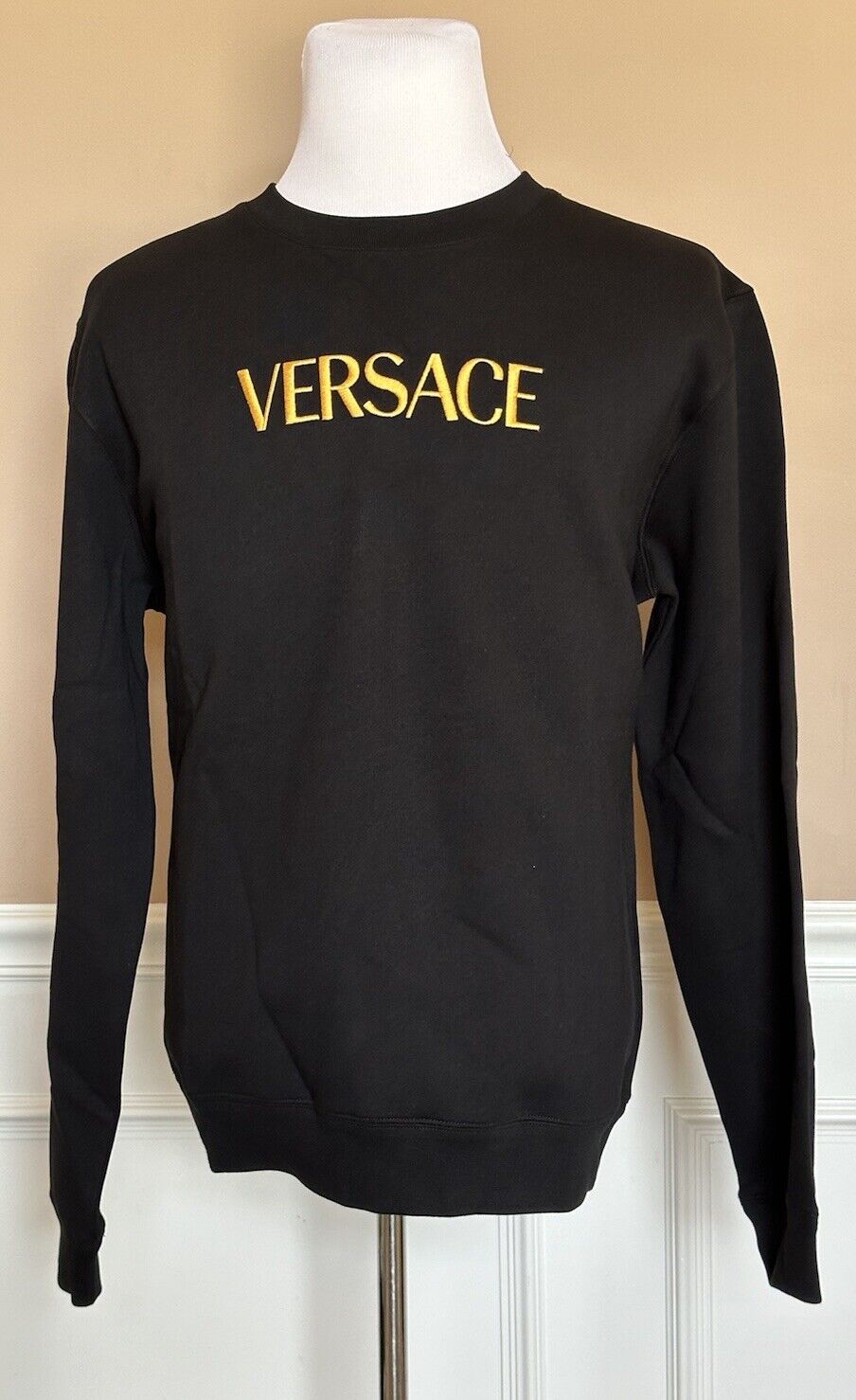 Versace Gold Versace Embroidered Men's Long Sleeve Sweatshirt Black 3XL 10011852