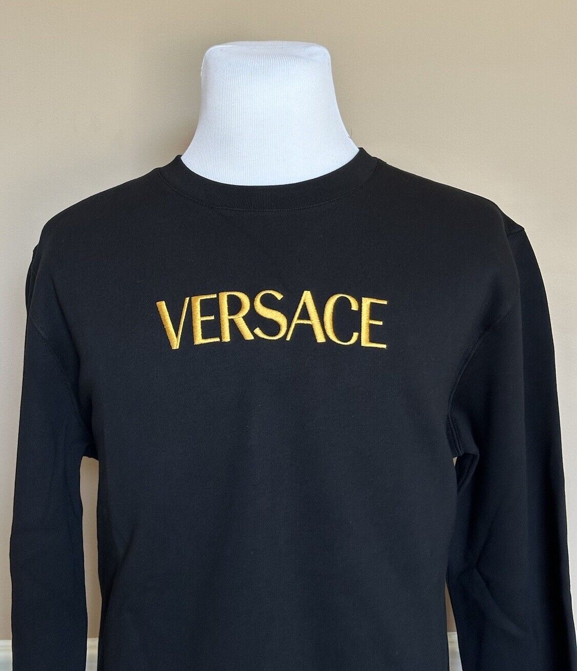 Versace Gold Versace Embroidered Men's Long Sleeve Sweatshirt Black 3XL 10011852