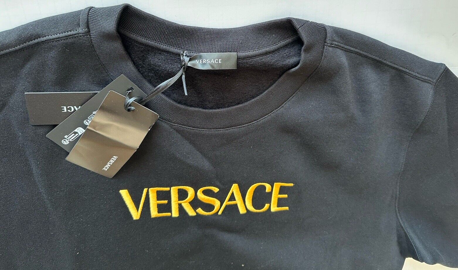 Versace Gold Versace Embroidered Men's Long Sleeve Sweatshirt Black 3XL 10011852