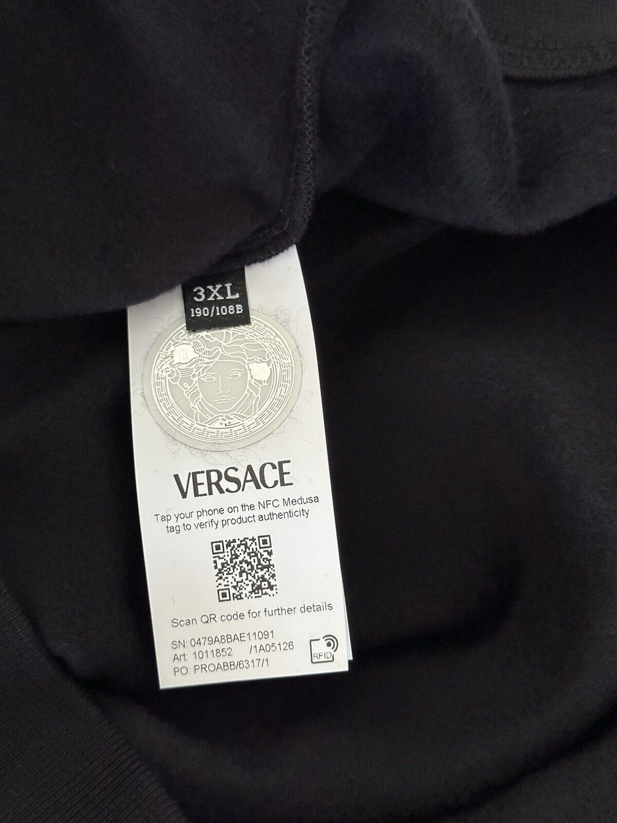 Versace Gold Versace Embroidered Men's Long Sleeve Sweatshirt Black 3XL 10011852