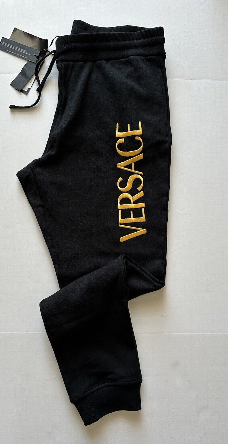 Versace Gold Versace Embroidered Black Activewear Pants 6XL 1011845 NWT $800