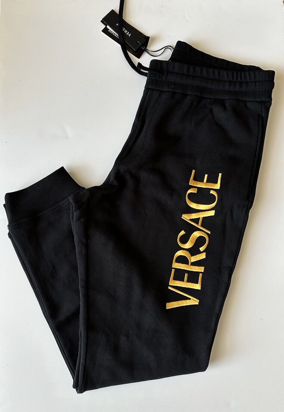 Versace Gold Versace Embroidered Black Activewear Pants 6XL 1011845 NWT $800