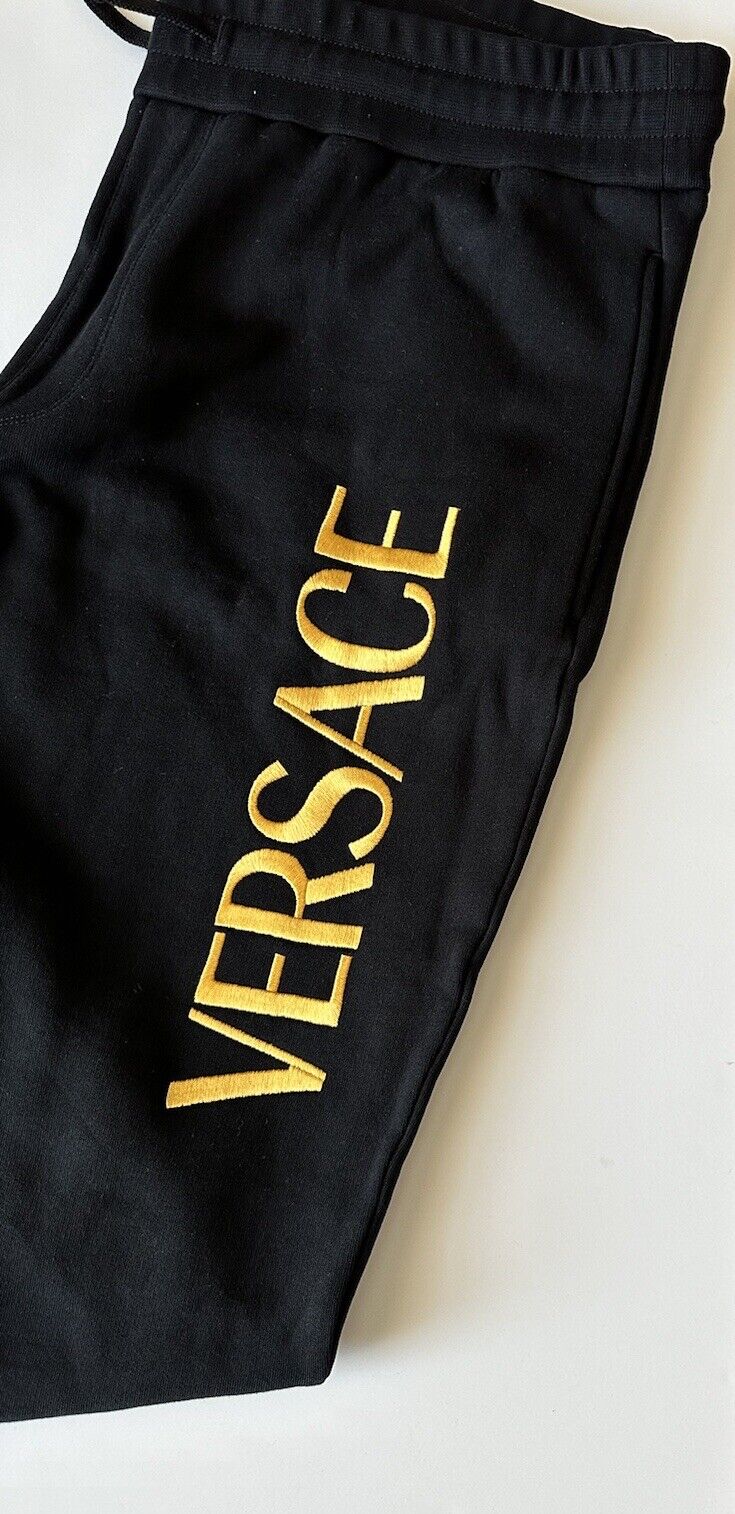 Versace Gold Versace Embroidered Black Activewear Pants 6XL 1011845 NWT $800