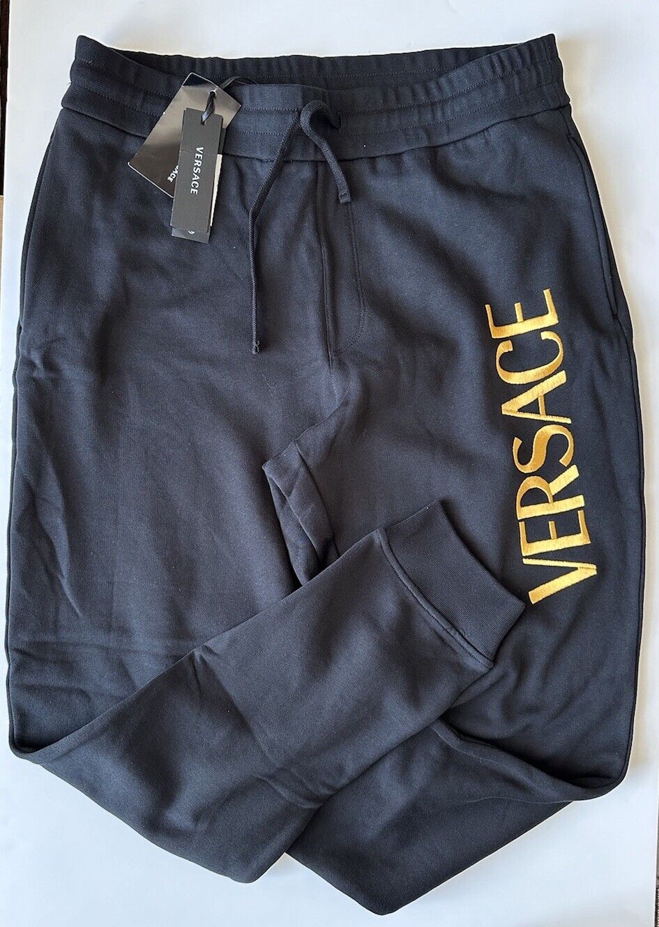 Versace Gold Versace Embroidered Black Activewear Pants 6XL 1011845 NWT $800