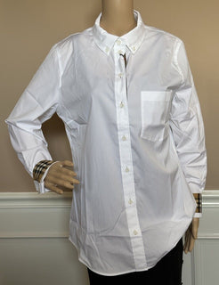 Burberry Women’s Optic White Cotton Button-Down Shirt 12 US IT 8073309 NWT $510
