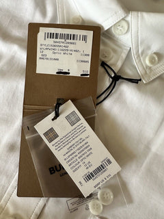 Burberry Women’s Optic White Cotton Button-Down Shirt 12 US IT 8073309 NWT $510
