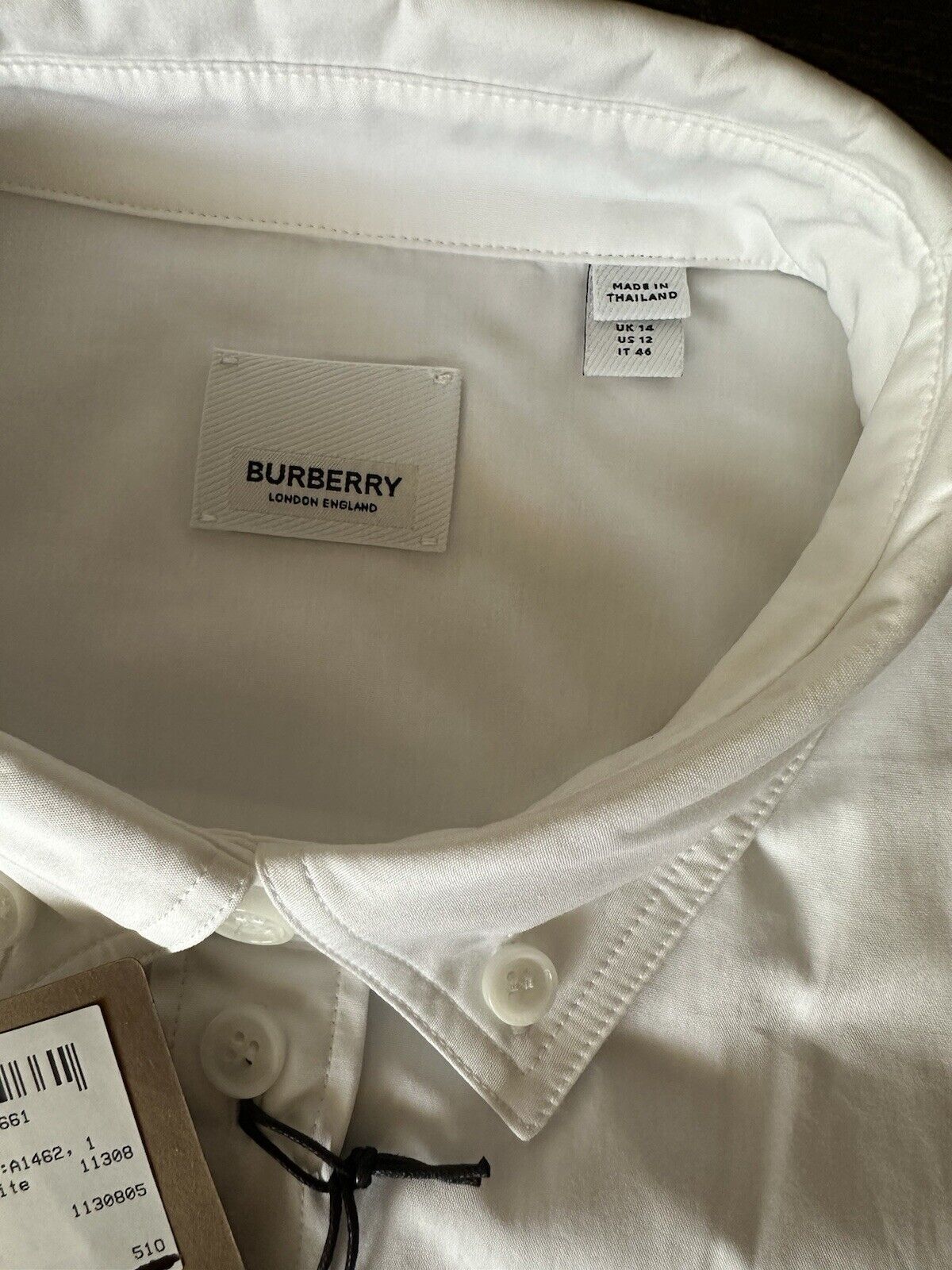 Burberry Women’s Optic White Cotton Button-Down Shirt 12 US IT 8073309 NWT $510