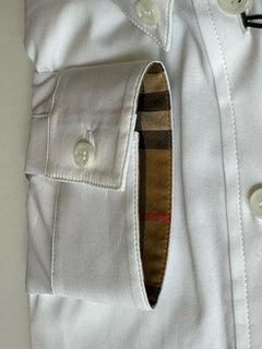 Burberry Women’s Optic White Cotton Button-Down Shirt 12 US IT 8073309 NWT $510