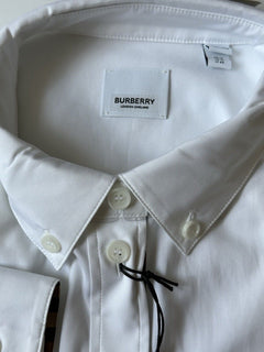 Burberry Women’s Optic White Cotton Button-Down Shirt 12 US IT 8073309 NWT $510