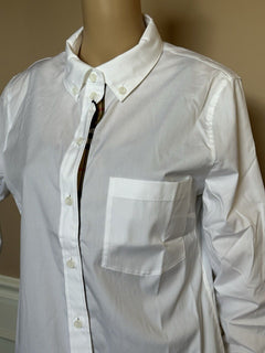 Burberry Women’s Optic White Cotton Button-Down Shirt 12 US IT 8073309 NWT $510