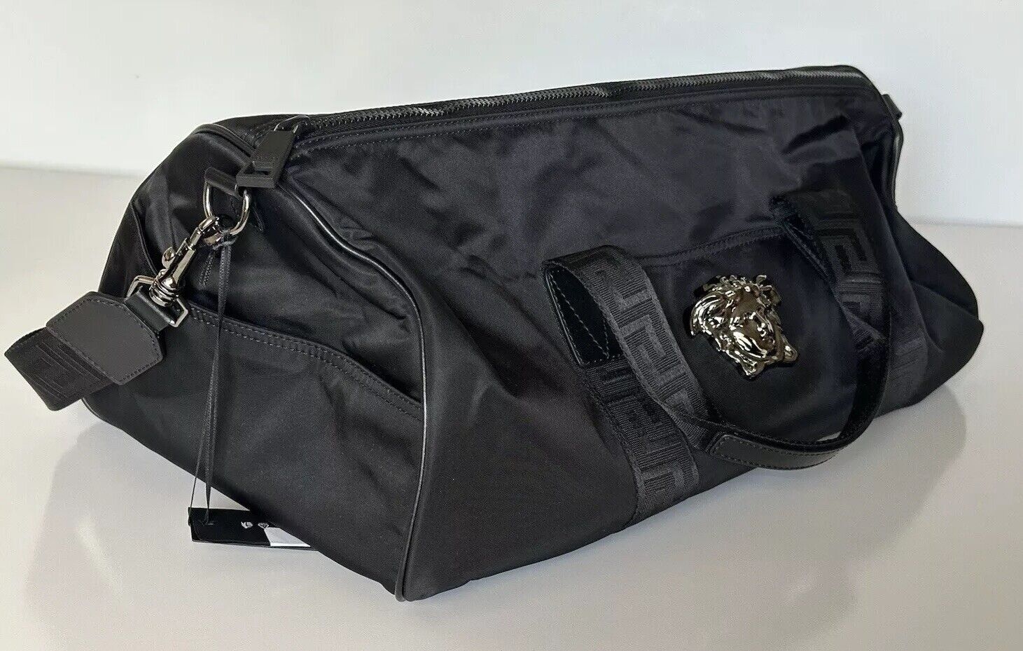 Versace Medusa Head & Greca Key Nylon Duffle Bag Made in Italy 1014313 NWT $1400