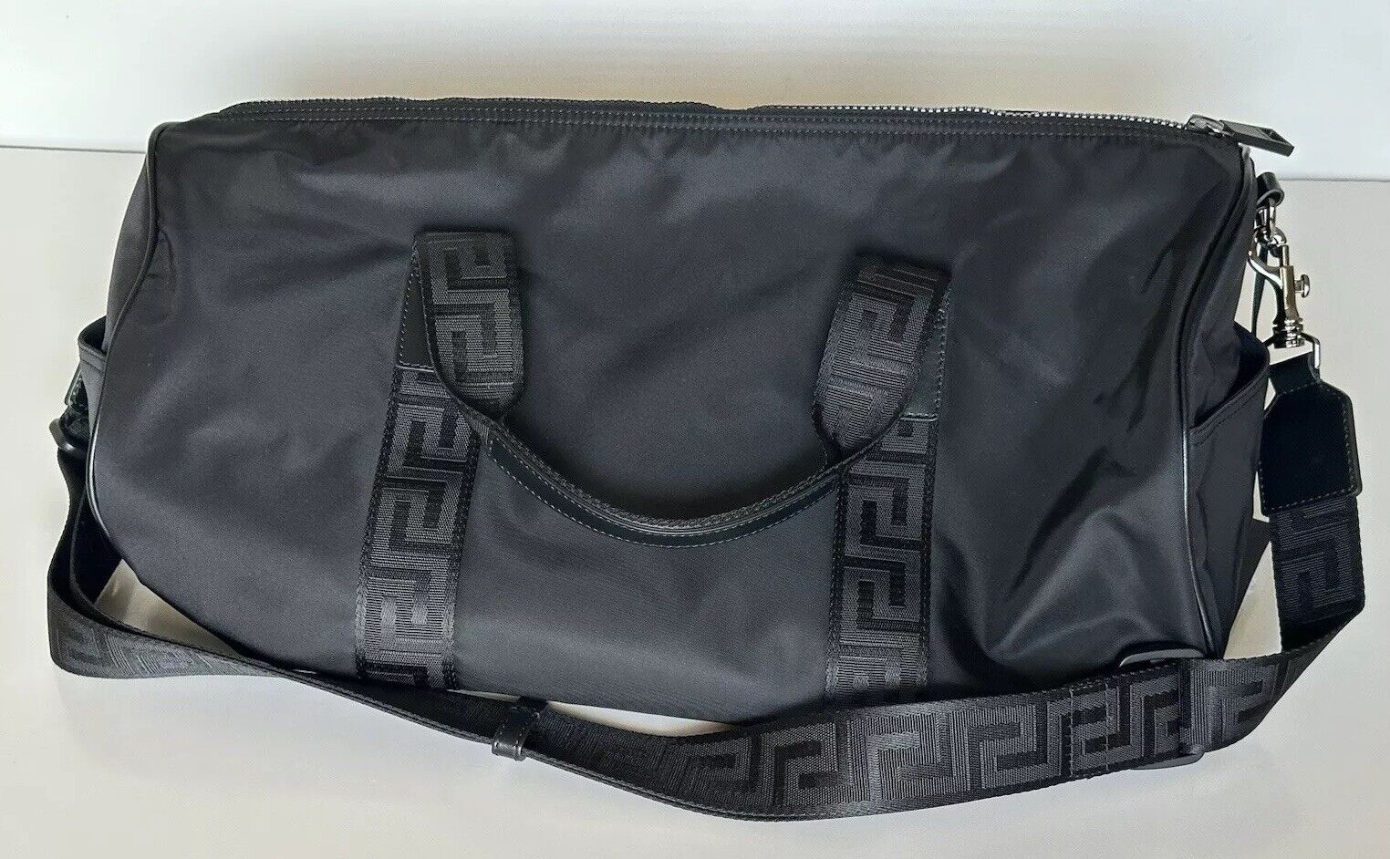 Versace Medusa Head & Greca Key Nylon Duffle Bag Made in Italy 1014313 NWT $1400