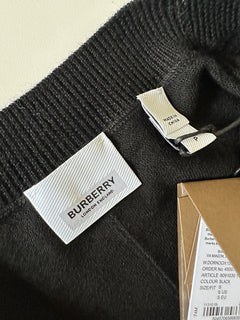 Burberry Dornoch Wool Black Elbow Patch Cardigan Sweater Small 8091030 NWT $860