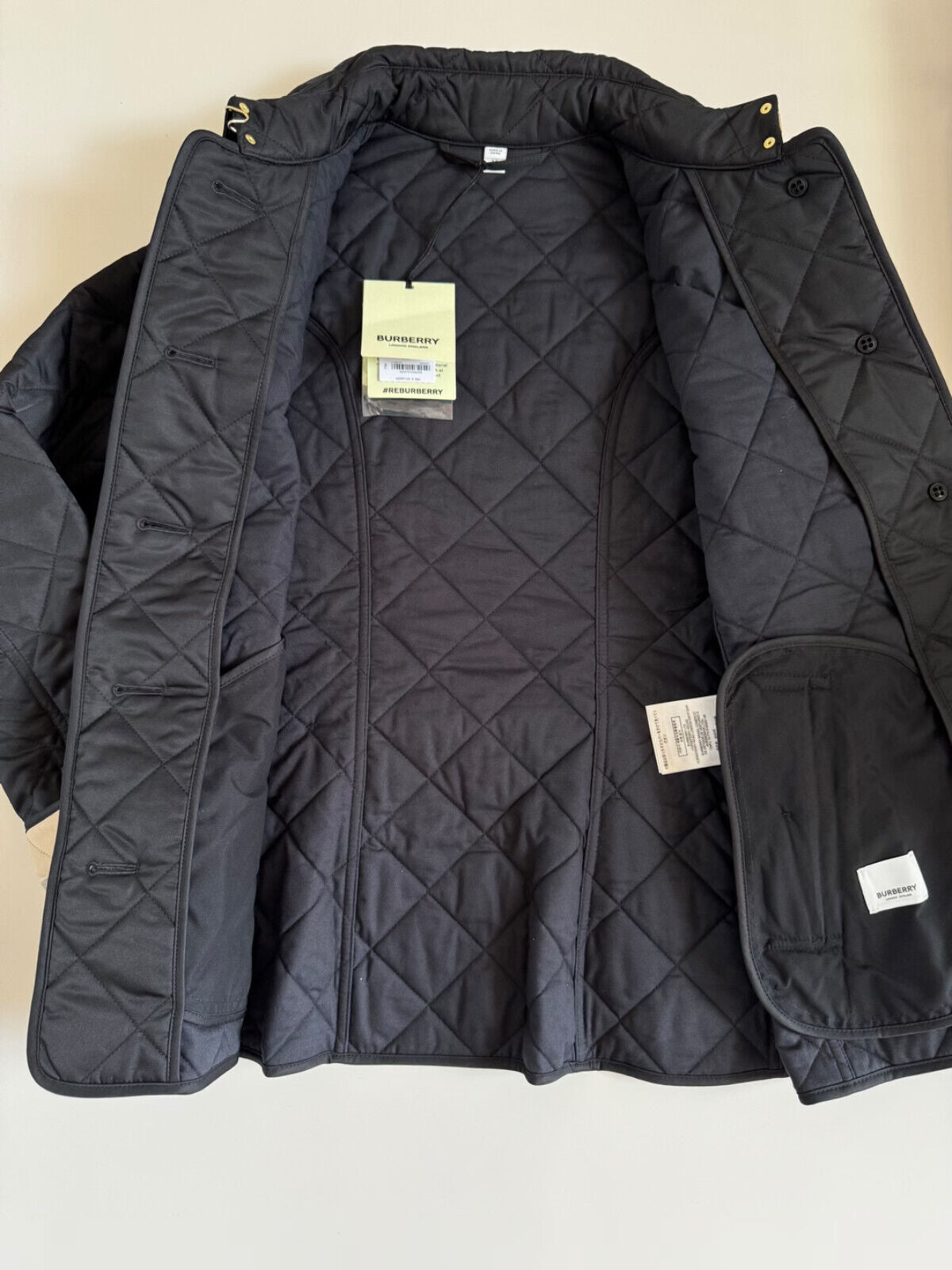 Burberry Frankby Women's Quilted Diamond Navy Jacket XS 8065874 NWT $960