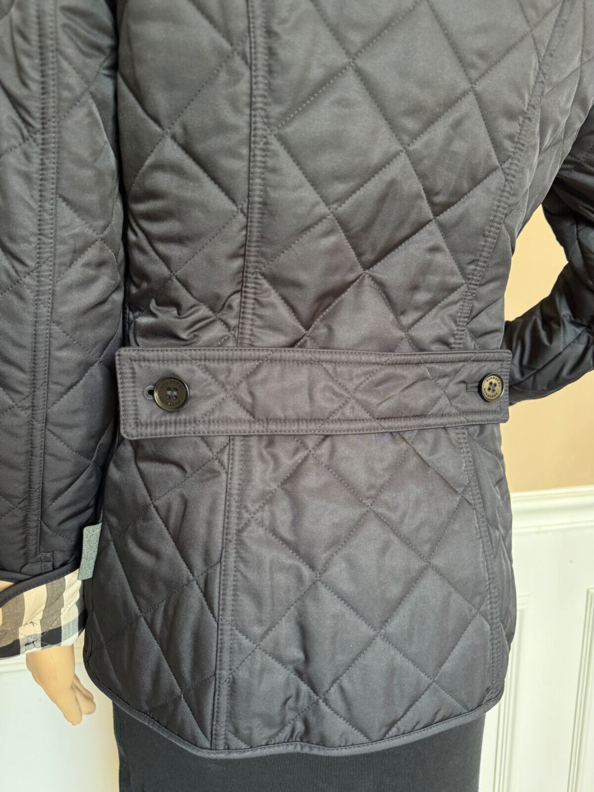 Burberry Frankby Women's Quilted Diamond Navy Jacket XS 8065874 NWT $960