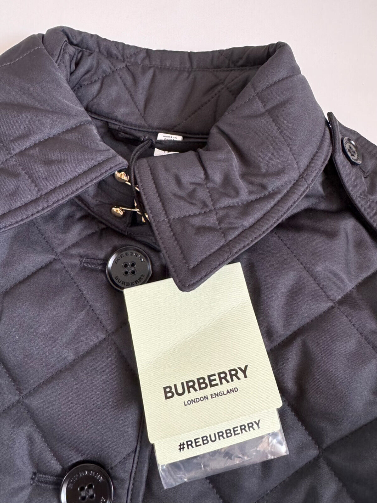 Burberry Frankby Women's Quilted Diamond Navy Jacket XS 8065874 NWT $960