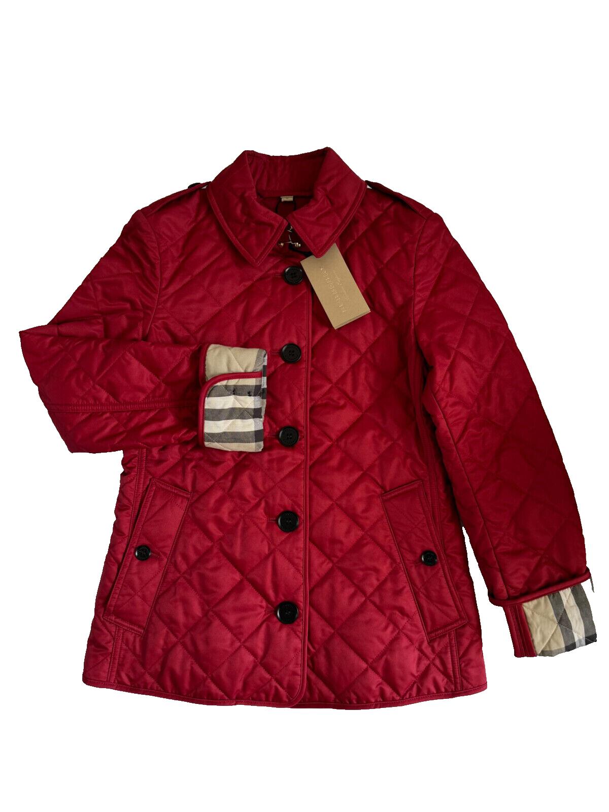 Burberry Frankby Women's Quilted Diamond Red Jacket XS 8055975 NWT $960